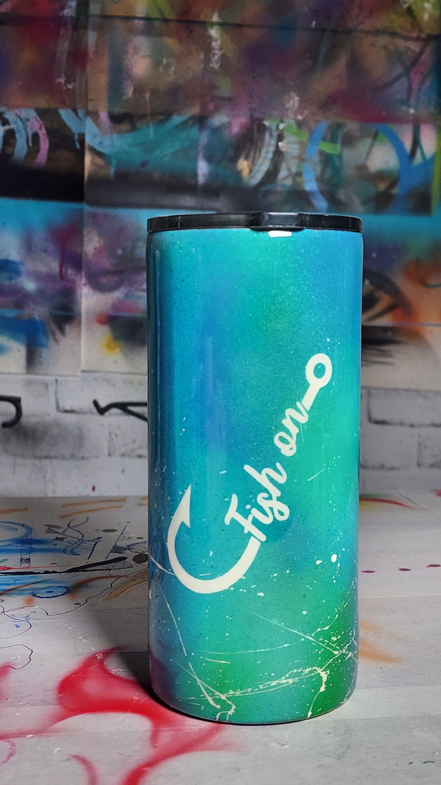 Custom Fish-On Spray Painted Toombler