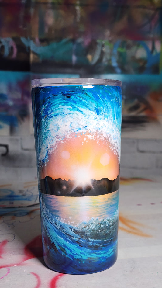 Team Seas Custom Airbrushed Ocean Wave Toombler