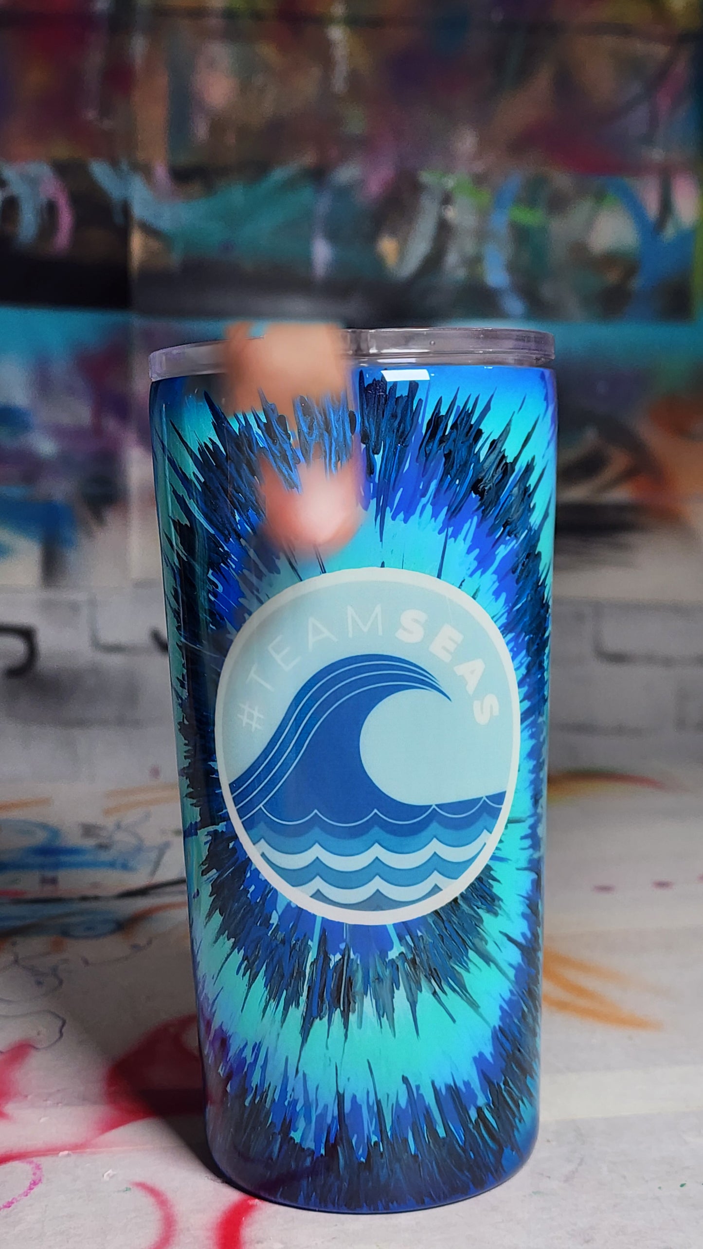 Team Seas Custom Airbrushed Ocean Wave Toombler