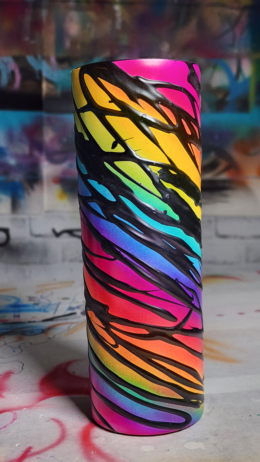 Custom Alcohol Ink and Goth Glue Tiger Stripe Toombler