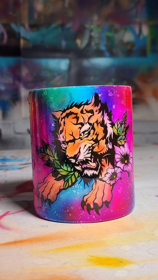Custom Alcohol Ink Airbrushed Tiger Shorty Toombler