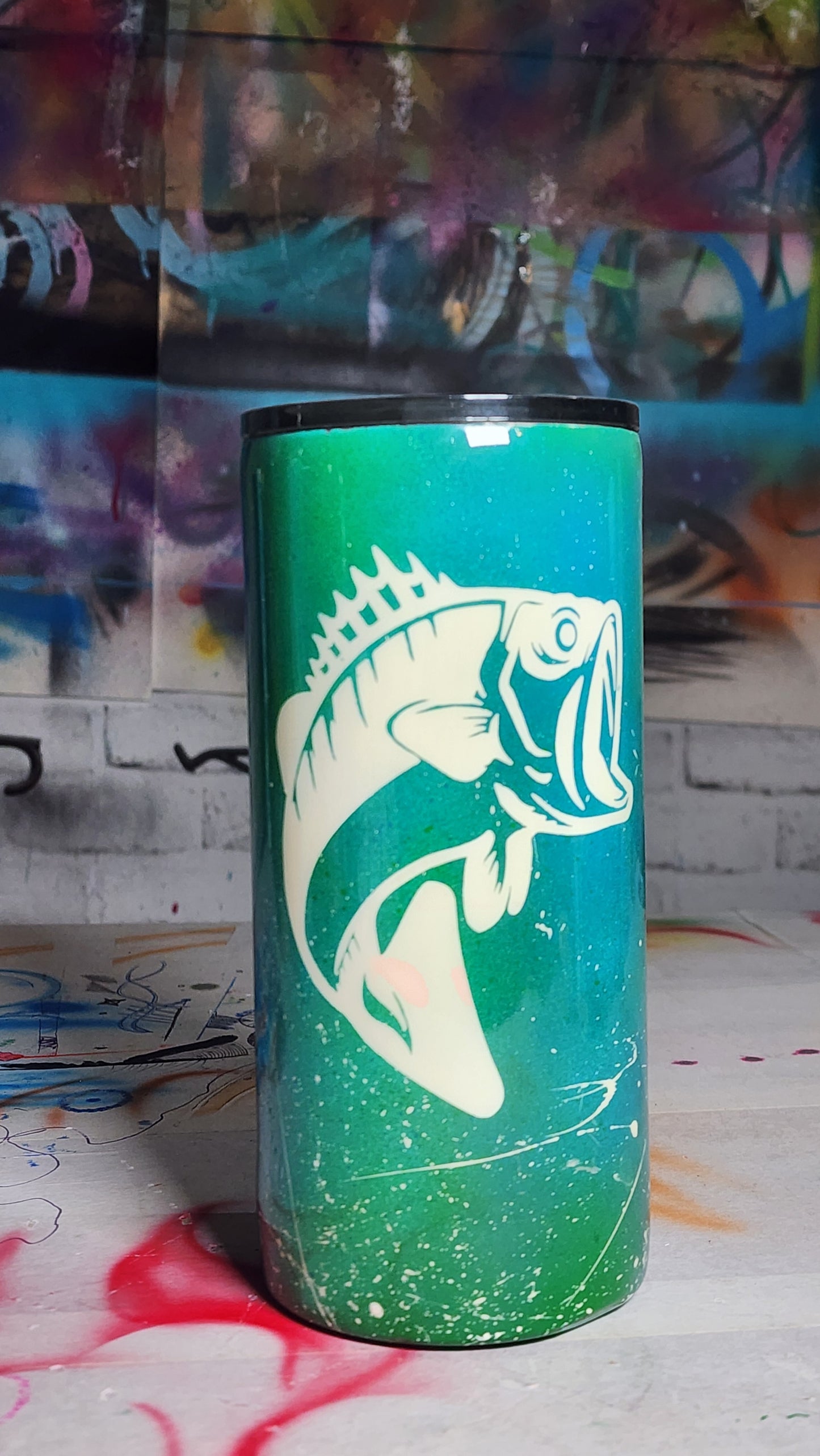 Custom Fish-On Spray Painted Toombler
