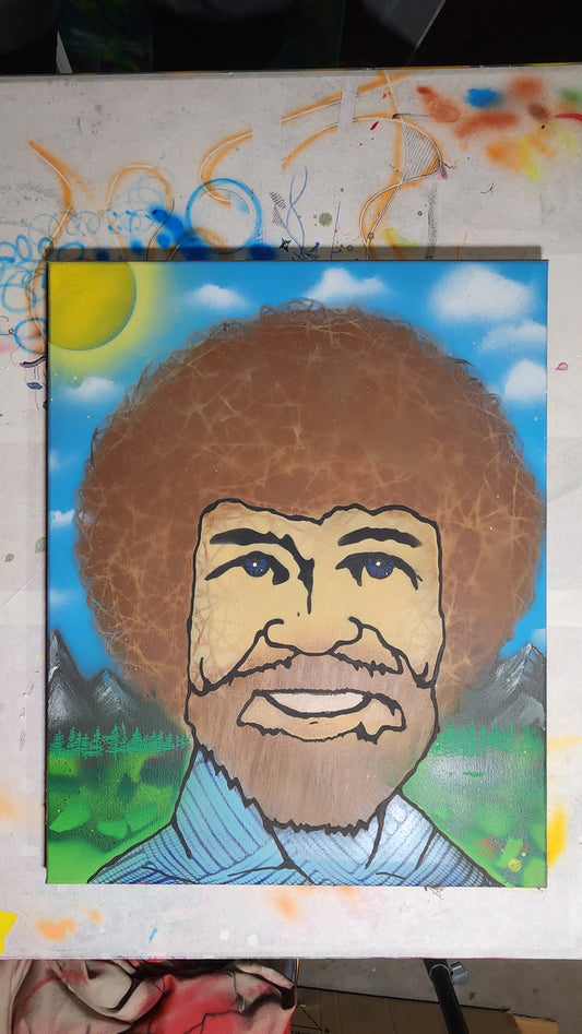 Owen Wilson Spray Painting on Canvas