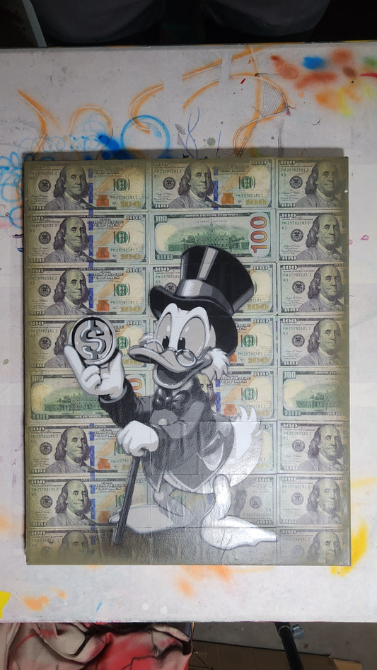 Money Graffiti Painting on Canvas