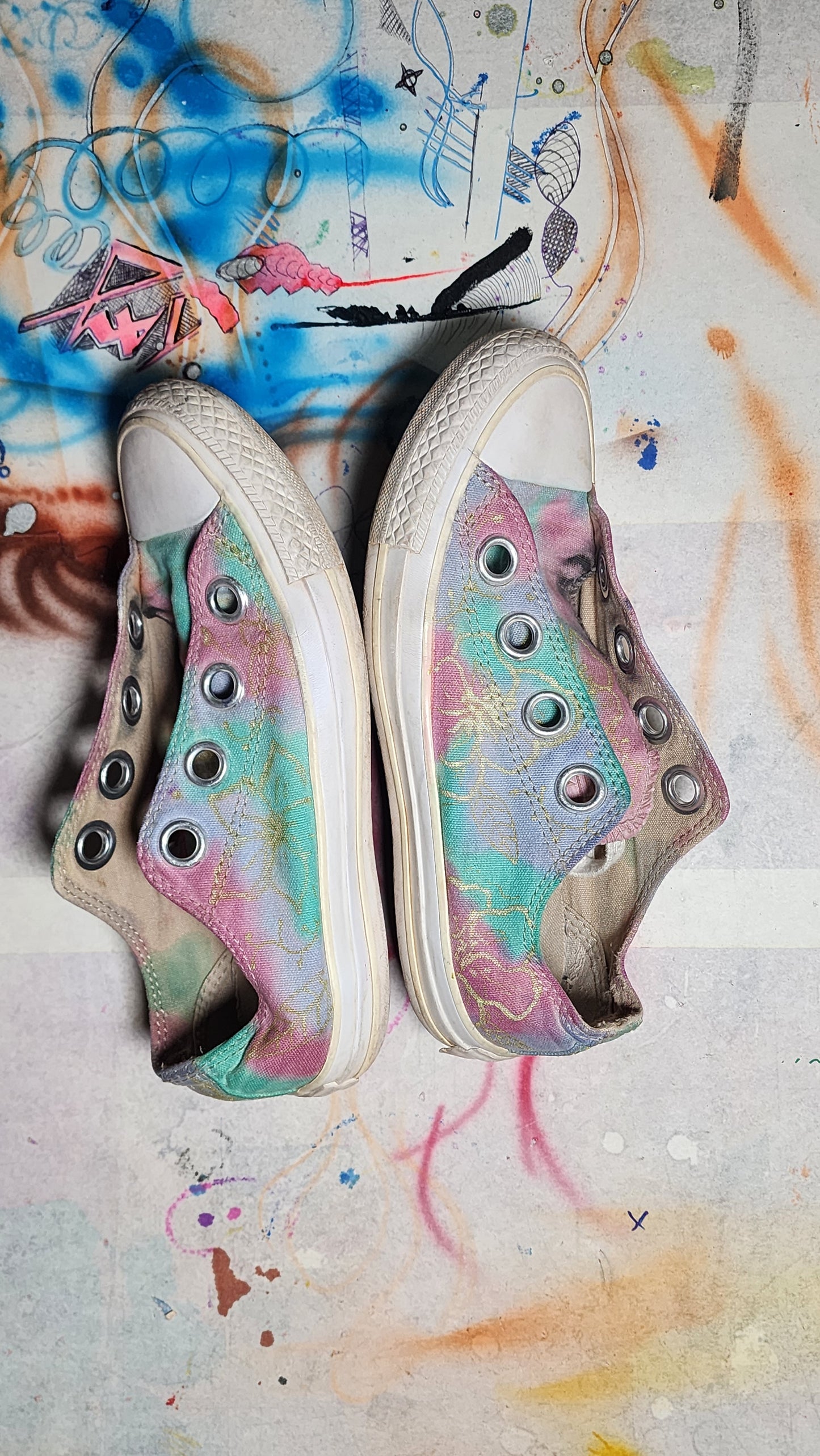 Custom Painted Women's Shoes Size 5