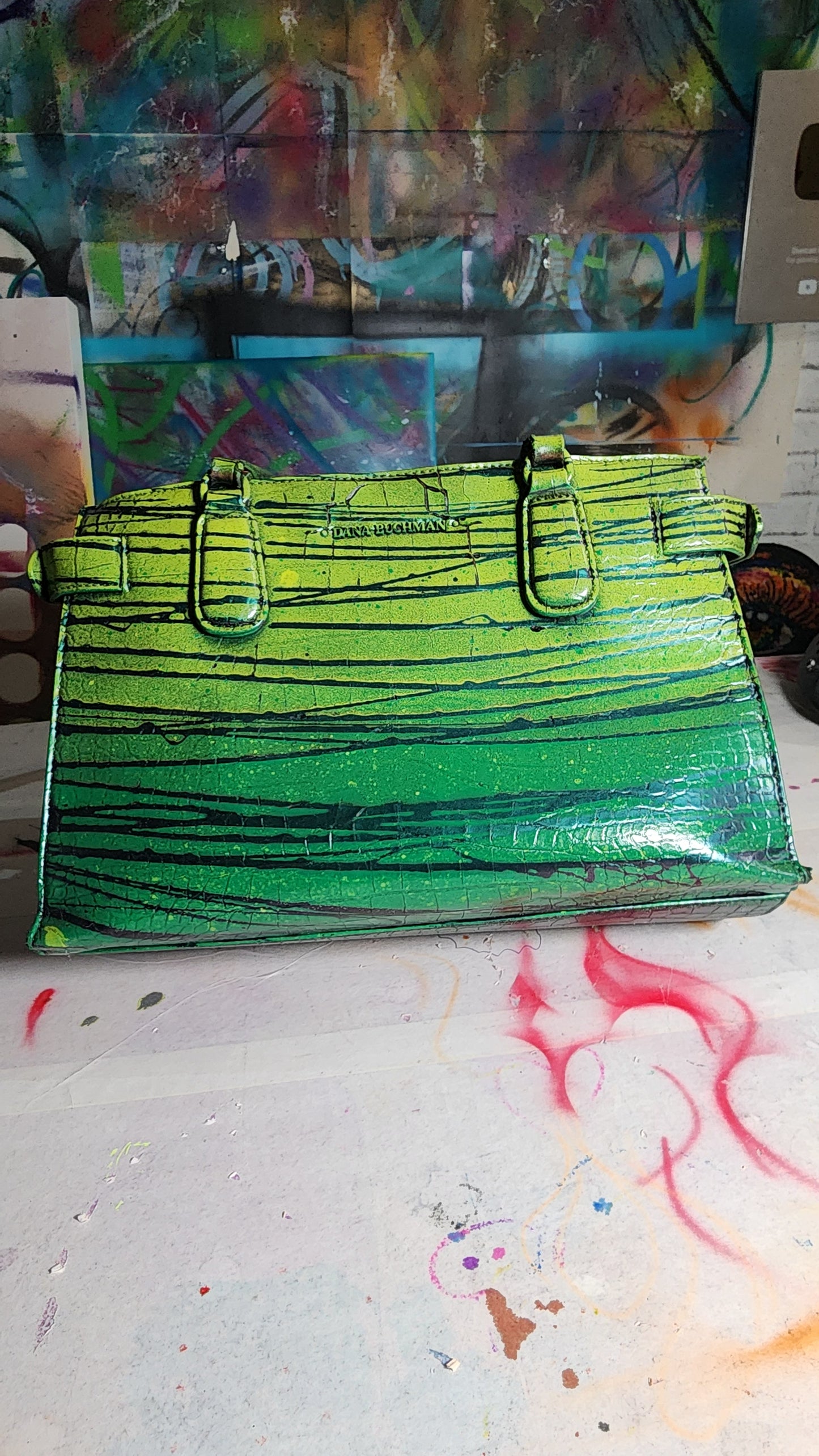 Custom Painted Alligator Handbag