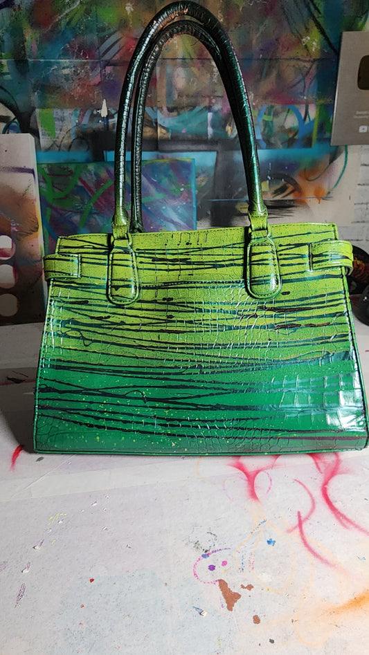 Custom Painted Alligator Handbag