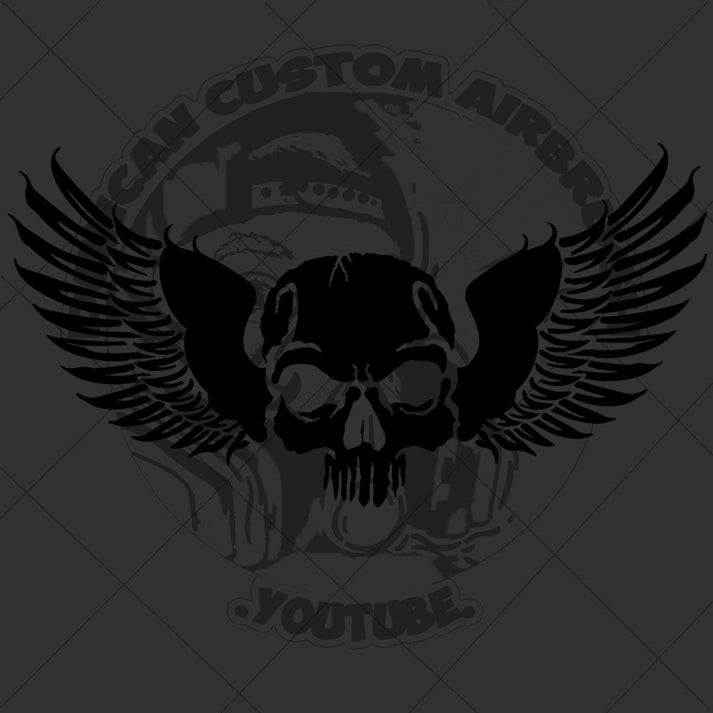 Skull & Wings Stencil file Duncan Custom Airbrush